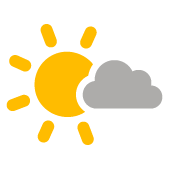 Scattered clouds with long, clear spells